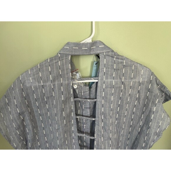 Solitaire Swim Beach Cover Up Tunic Dress Blue Pullover Large - Picture 8 of 8